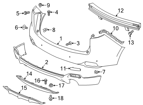 2020 Acura RDX Rear Bumper Reflector Assembly, Left Rear Diagram for 33555-STK-A01