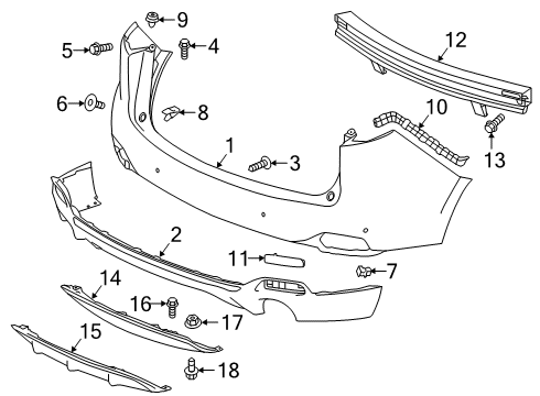 2020 Acura RDX Rear Bumper Reflector Assembly, Right Rear Diagram for 33505-STK-A01