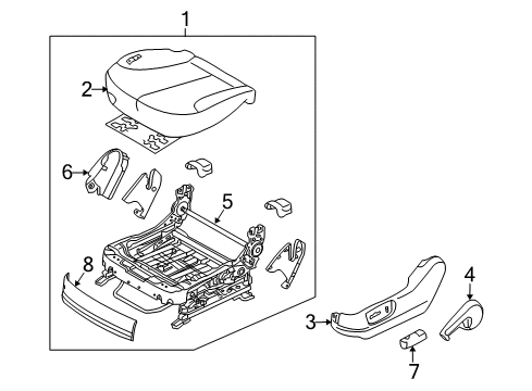 2009 Kia Optima Front Seat Components Cushion Assembly-Front S Diagram for 882042GJJ0AH2