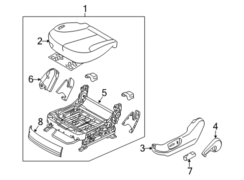 2009 Kia Optima Front Seat Components Switch Assembly-Power Front Diagram for 885212G000