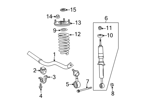 2007 Toyota Tundra Front Struts & Components, Stabilizer Bar & Components Spring Diagram for 48131-0C260