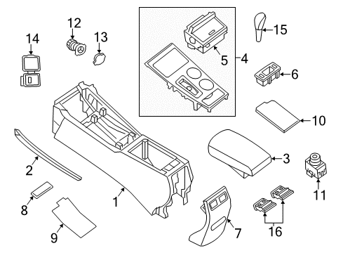 2015 Nissan Altima Center Console Lid - Console Box Diagram for 96920-3TA3A