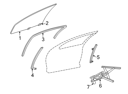 1999 Chrysler 300M Door & Components Channel-Door Glass Diagram for 4780081AF