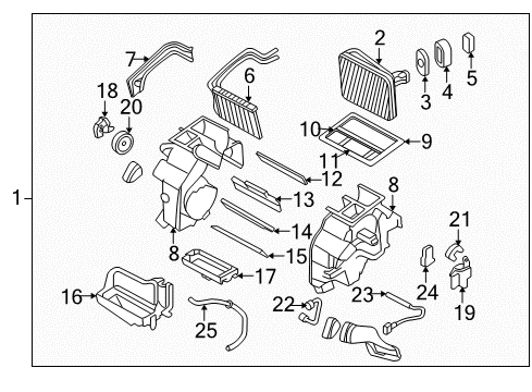 2010 Kia Optima Switches & Sensors Seal(B)-Heater To Duct Diagram for 972472G000