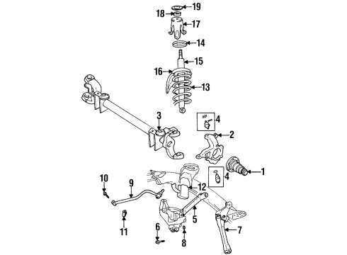 2002 Dodge Ram 2500 Front Suspension Components, Lower Control Arm, Upper Control Arm, Stabilizer Bar Spring Diagram for 52106241AA