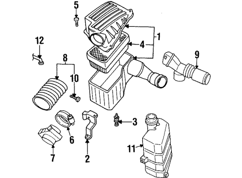 1994 Oldsmobile Achieva Powertrain Control Duct Asm-Rear Air Intake Diagram for 25147232