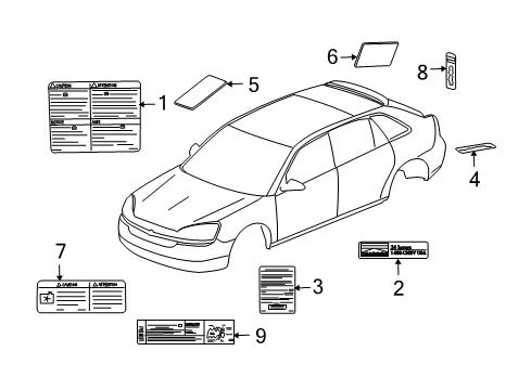 2004 Chevrolet Malibu Information Labels Info Label Diagram for 22689714