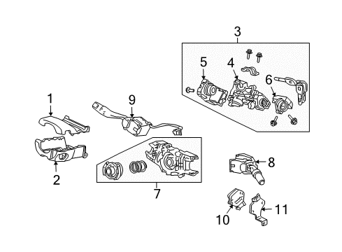 2004 Honda Accord Switches Switch, Steering Diagram for 35130-SAA-J51