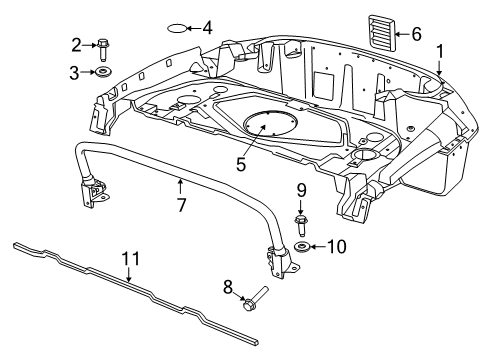 2017 Dodge Viper Rear Floor & Rails Bar Assembly-Sport Diagram for 68258681AA