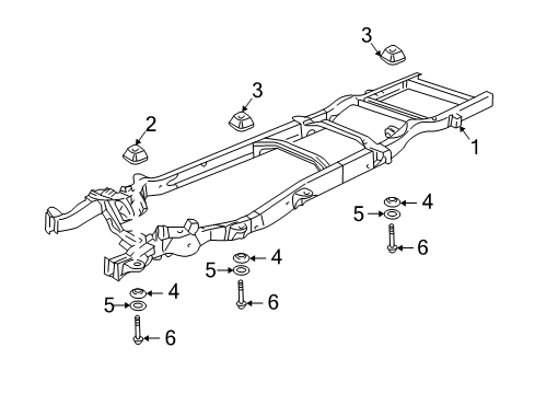 2021 Chevrolet Express 2500 Frame & Components Cushion Bolt Diagram for 11518535