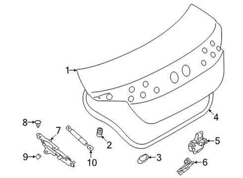 2022 Toyota GR86 Trunk Lid & Components Lock Diagram for SU003-10348