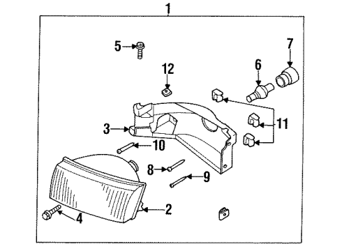 1994 Nissan Quest Bulbs Screw-Adjusting Diagram for 26022-0B002