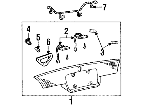 2000 Ford Contour Bulbs Reflector Panel Diagram for XS2Z-13A565-AA