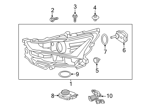 2020 Lexus IS350 Headlamps Headlamp Unit With Gas Diagram for 81185-53880