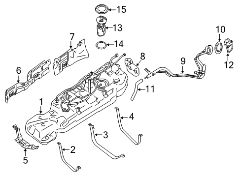 2016 Nissan Pathfinder Fuel System Components Band-Fuel Tank, Mounting Diagram for 17408-3JA0A