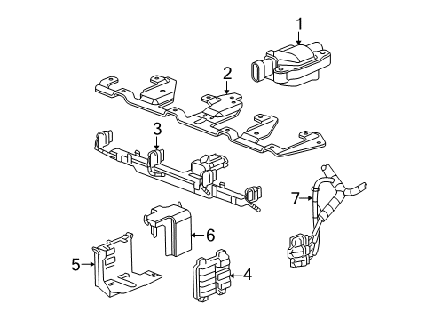 2007 Chevrolet Trailblazer Ignition System Bracket-PCM Diagram for 15781315