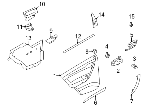 2009 Pontiac G3 Rear Door Sealing Strip Asm, Rear Side Door Window Inner Diagram for 96805871