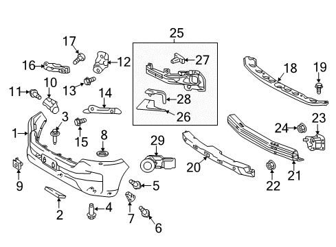 2018 Toyota Land Cruiser Front Bumper Center Support Diagram for 52521-60170