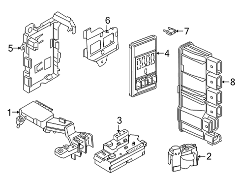 2021 BMW 430i Fuse & Relay COMBINATION BRACKET BDC / HS Diagram for 61358783809