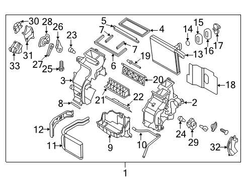 2012 Hyundai Accent Air Conditioner Evaporator Assembly Diagram for 97139-1R000