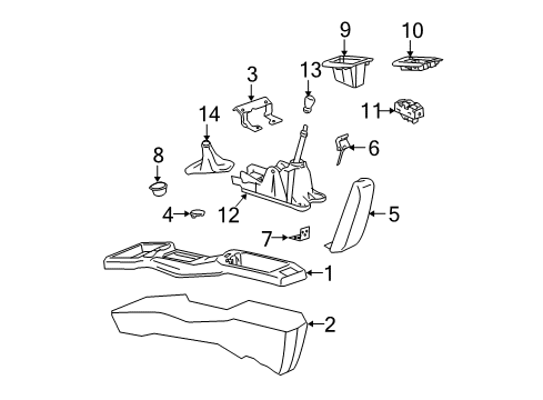 2001 Pontiac Sunfire Front Door Control Asm-Manual Transmission (W/ Shift Pattern) Diagram for 22707144