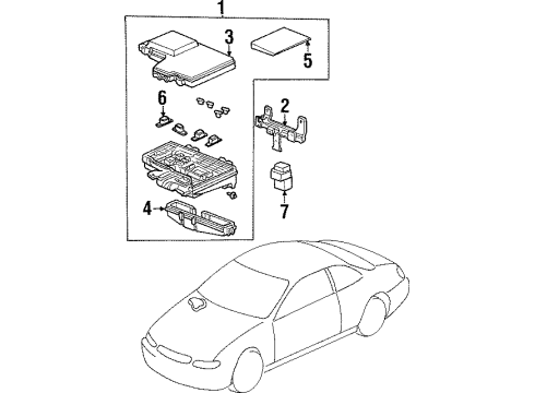 1997 Acura CL Electrical Components Box Assembly, Relay Diagram for 38250-SS8-A01