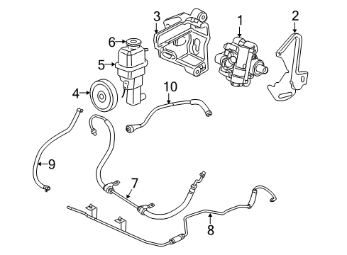 2004 Dodge Stratus P/S Pump & Hoses, Steering Gear & Linkage Power Steering Pump Diagram for 4764718AC