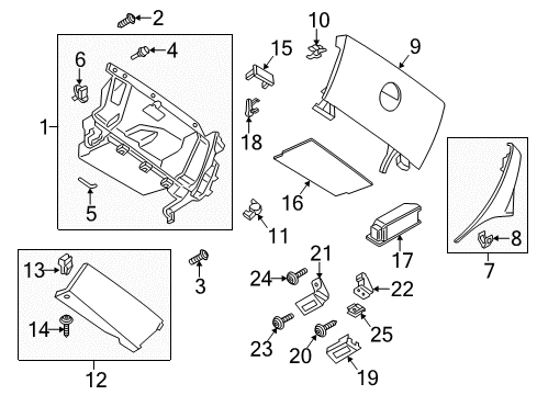 2015 Mini Cooper Paceman Glove Box Sheet Metal Nut, Self-Locking Diagram for 07146960289