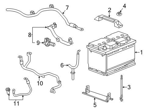 2019 Chevrolet Corvette Battery Battery Cable Diagram for 23437875