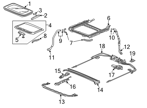 2011 Acura TSX Sunroof Handle, Sunshade (Premium Ivory) Diagram for 70611-TA0-A01ZD