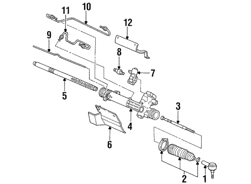 1999 Mercury Sable P/S Pump & Hoses, Steering Gear & Linkage Gear Assembly Diagram for XF1Z-3504-ABRM