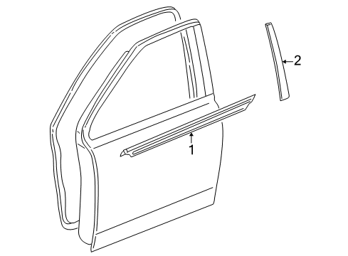 2004 Scion xA Exterior Trim - Front Door Belt Weatherstrip Diagram for 68210-52080