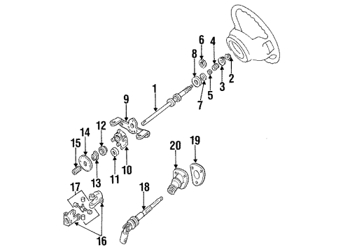 1994 Mercury Villager Shaft & Internal Components Lower Coupling Diagram for F2TZ-3E751-A