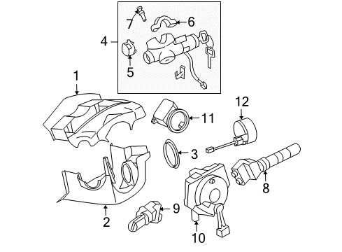 2005 Nissan 350Z Anti-Theft Components Key Set Diagram for 99810-CD011