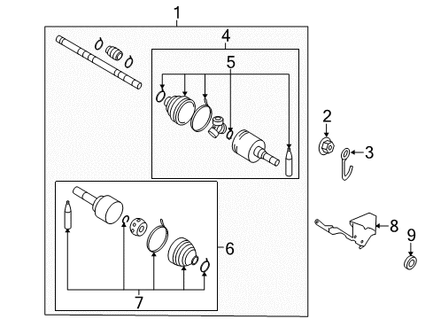 2017 Nissan Versa Note Drive Axles - Front Joint Assy-Inner Diagram for C9711-3HC0B