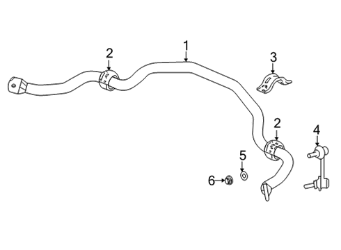 2022 Acura MDX Stabilizer Bar & Components - Front Stabilizer Complete, Front Diagram for 51300-TYA-A02