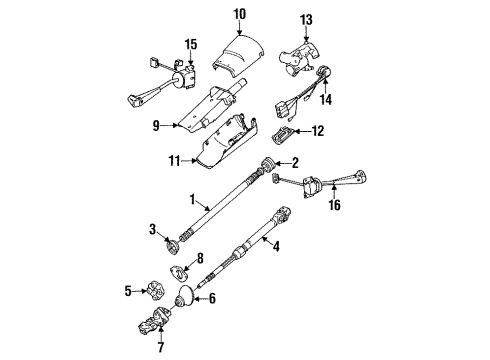 1991 BMW 318i Switches Dip-Dim Control Turn Signal Switch Diagram for 61311373025