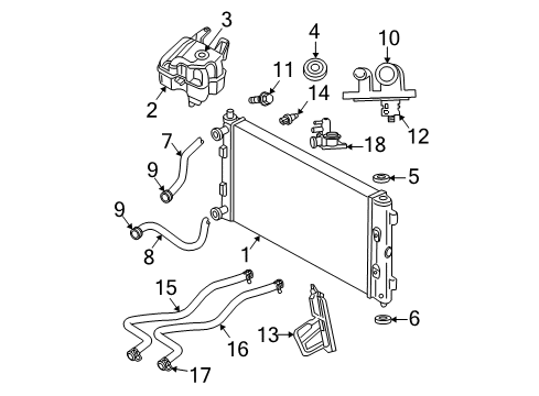 2004 Chrysler Sebring Radiator & Components Housing-Water Outlet Diagram for 4792630AA