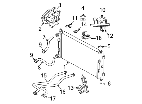 2005 Chrysler Sebring Radiator & Components Hose-Trans Oil Cooler Outlet Diagram for 5143539AA