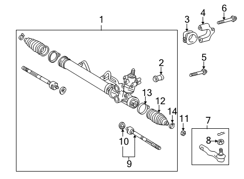 2002 Lexus SC430 Steering Column & Wheel, Steering Gear & Linkage, Housing & Components, Shroud, Switches & Levers Outer Tie Rod Castle Nut Diagram for 90171-12002
