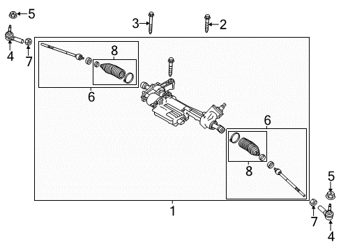 2011 Ford Mustang Steering Column & Wheel, Steering Gear & Linkage Boot Kit Diagram for BR3Z-3K661-A