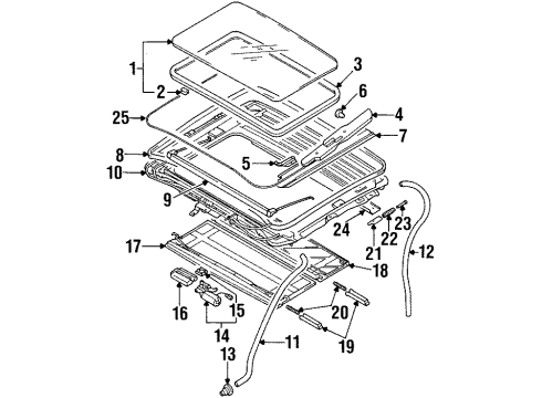 1998 Dodge Avenger Sunroof SUNROOF-SUNROOF Diagram for MR287154