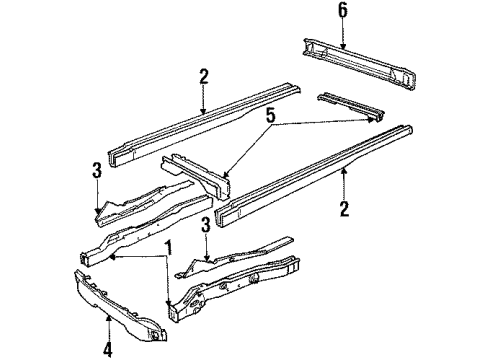 1984 Chevrolet P20 Frame & Components Panel Asm-Floor Front Diagram for 15993629