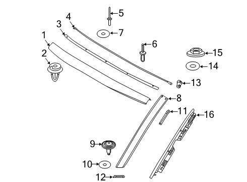 2020 BMW i8 Exterior Trim - Roof Cover, Column A Left Diagram for 51337462627