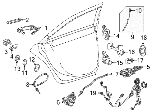 2017 Cadillac CT6 Rear Door Door Check Grommet Diagram for 23474694