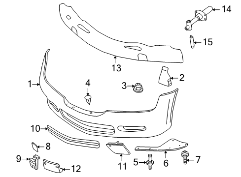 2001 BMW Z3 Front Bumper Screw Diagram for 07149115641