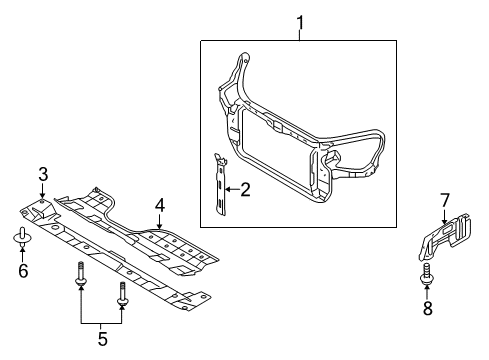2007 Kia Rondo Radiator Support Member Assembly-Radiator Diagram for 841951D000