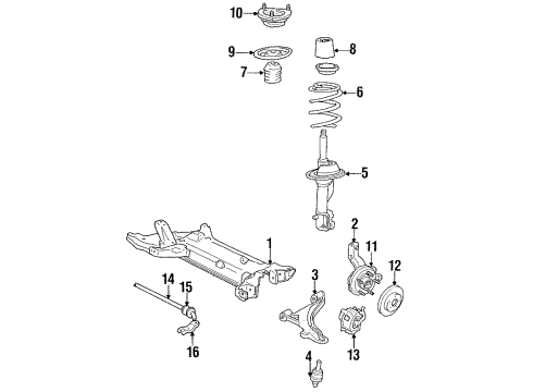 1992 Dodge Dynasty Front Suspension Components, Lower Control Arm, Stabilizer Bar Bushing Diagram for 4449619