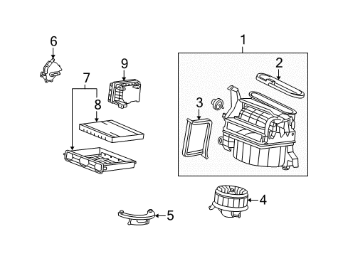 2010 Honda Accord Blower Motor & Fan Blower Sub-Assy. Diagram for 79305-TA0-A01