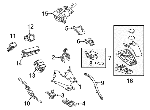 2011 Lexus HS250h Front Console Shift Assy, Transmission Instrument Panel Diagram for 33550-75031-E0